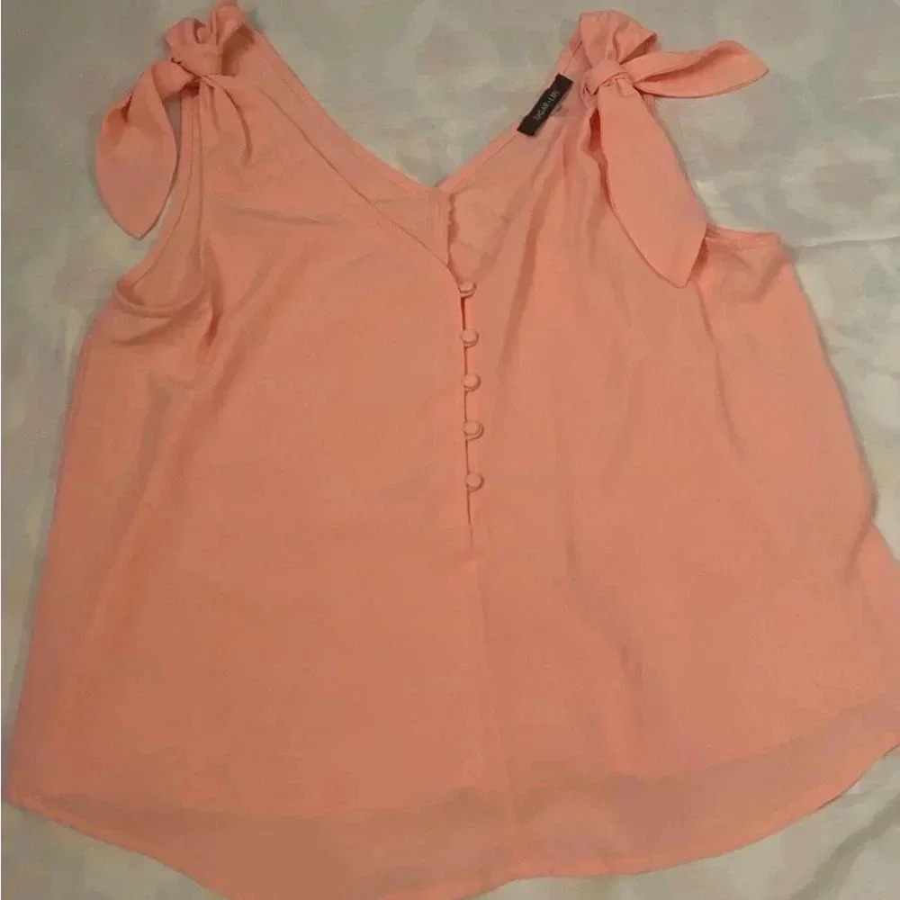 Women’s Sugar Lips Blouse - Tied Trap - Orange - Size S - Very Trendy - Picture 2 of 4